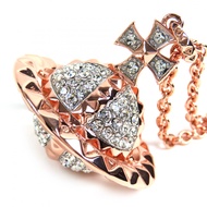Vivienne Westwood) 63020050-G118-M Mayfair 大型球形吊墜水鑽項鍊，粉金材質，女士款，成色極佳，含包裝盒和防塵袋。