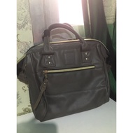 Anello Gray Leather Hand Bag