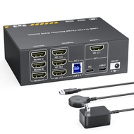 K VM Switch 3 Desktop Display Suitable for 1 Laptop Computer and 1 Desktop 4K @ 60Hz, USB C HDMI Thr