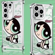 1pc The Powerpuff Girls Buttercup "Catch Me If You Can" Four-Corner Drop-Proof Silver Mobile Phone C