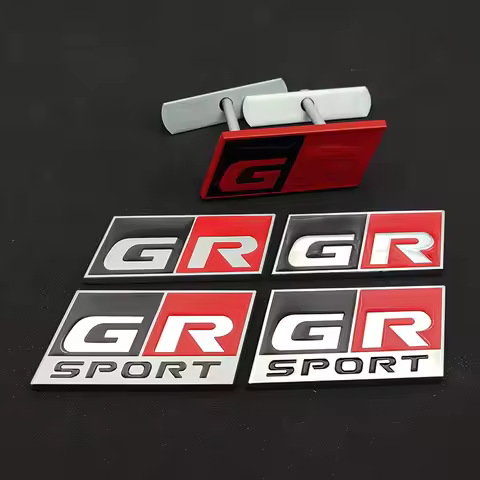 3D Metal GR Logo GR Sport Emblem Car Front Grill Badge Rear Trunk Decal For Toyota GR Sport Sticker 