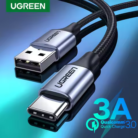Ugreen USB A to Type C Cable 0.25m 0.5m 1m 2m 3m Braided For Apple iPhone 15 Android Mobile phone US