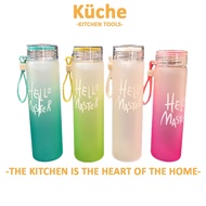 KUCHE Colorful Water Bottle Cute Glass Bottle Portable Glass Bottle Drinking Water