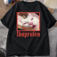 Ibuprofen Cat Shirt Cotton High Quality men Pop Culture University graphic Grunge Vintage anime t-sh