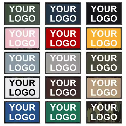 Custom Brand Logo Name Patches On Clothes Customized Tactical Stripes Badge With Hook Loop Printed P