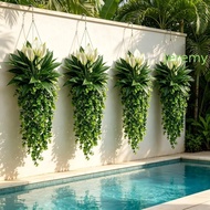 JEREMY1 Artificial Eucalyptus Hanging Plant, Realistic Anti-fade Eucalyptus Wall Vine Set, Photograp