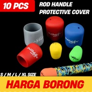 【FT040】10PCS Fishing Rod Handle Protective Cover Silicone Fishing Rod Bottom Protector Cap Protectiv