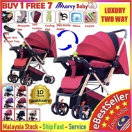 🪂FREE GIFTS🪅2 Two Way Kereta Bayi Berkualiti Lightweight Baby Stroller HY16 Carrier Suspension Marvy