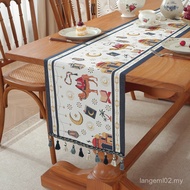 Middle East Moon Festival Table Runner Yarn-dyed Jacquard Star Light Camel House Tassel Castle Polye
