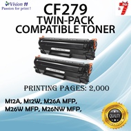 2x Vision 11 Compatible Laser Toner 79A / CF279A / CF279 / 279A CF-279A CF-279 Compatible Toner Cart