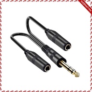 [leipupa] 6.35mm Y splitters Cable, Male to 2 6.35mm Female Adapter Speaker Cable ,Jack