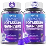 Potassium Magnesium Gummies - Potassium Supplement w/Ashwagandha 200mg, High Absorption Magnesium Gl