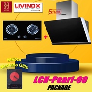LIVINOX LCH-PEARL-90B with Hob | Livinox Cooker Hood | Slanting Hood | Dapur Masak | Dapur Hood | Lc