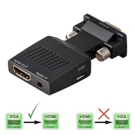 1080P VGA to HDMI Video Converter Adapter with Mini USB Power Cable 3.5mm Audio Cable vga2hdmi for HDTV DVD PC