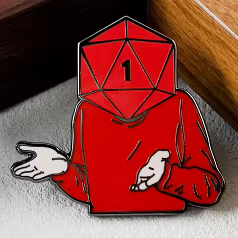 Guess I'll Die D20 Dice Head Enamel Pin RPG DND-Inspiration Badge Vintage Tabletop Game Jewelry Game