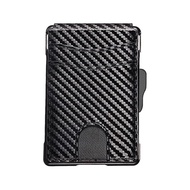 Men Wallet Multi Slots ID Sleeve Spring Loaded Trigger Quick Access Popping-Up Change Purse RFID Blo