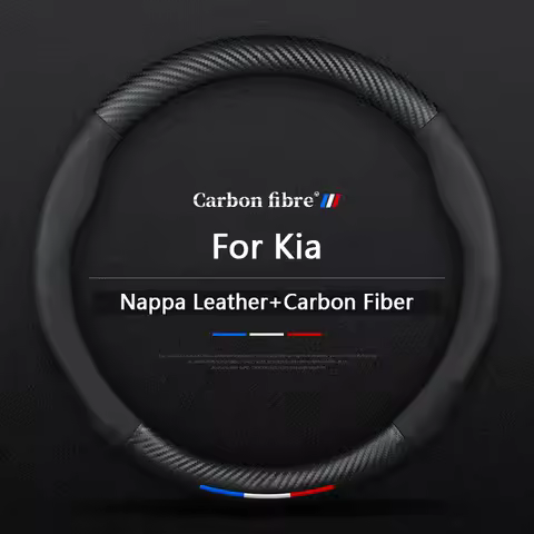 Car Carbon Fiber Leather Steering Wheel Cover For Kia K5 K4 K3 K2 Rio Forte 5 Ceed Cee'd 2 Proceed G