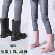 Rain Boots Women's Small Riding Water Shoe Cover Anti-Slip Waterproof Rubber Shoes Adult Mid-Tube