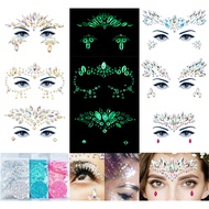 Face Gems 6 Sheets Face Jewels Stick On Rhinestones Stickers 30g Chunky Glitter, Gemstones Temporary