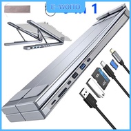 【E-WOITD】 USB-C 8-in-1ขาตั้งแล็ปท็อปพร้อมแท่นวางอเนกประสงค์ USB C Dock แท็บเล็ตขาตั้งอะแดปเตอร์ฮับชน