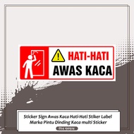 Sign Sticker Beware of Careful Glass, multi-Sticker Glass Wall Door Mark Label Sticker