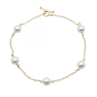 【二手】蒂芙尼 (Tiffany & Co.) By the Yard Station 珍珠手鍊，腕圍 16 厘米，18K（黃金）