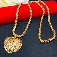 RANTAI LEHER PINTAL DEWASA LABUH 72CM ADA COP 916 - KOREA GOLD PLATED  24K / NECKLACE