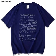 Red Korean Fourier Transform Formula Pure Cotton Short Sleeve Men's T-Shirt - Fourier Geek Physics M
