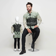 Kemeja Batik Pria Warna Hijau Mint Batik Couple Ayah Anak Warna Hijau Mint Batik Pria Warna Hijau Mi
