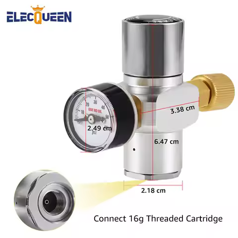 【New Version】0-60PSI Mini Co2 Regulator,Portable Co2 Charger with Stable Pressure & Steel Ring Gas I