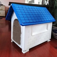 Dog Cat House Durable Plastic Dog Cage Home Pets Design Set [Red/Blue]