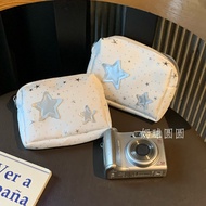 Cute Simple Silver Broken Star Camera ccd Portable Storage Bag Camera Bag Travel Multifunctional Sto