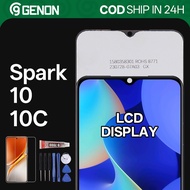 Genon IPS 90Hz LCD for Tecno Spark 10 / Spark 10C LCD Display Touch Screen with Frame Replacement Pa