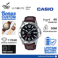 [Luxolite] CASIO Jam Tangan Pria Analog MTP-VD01L-1BVUDF/MTP-VD01L-1BV/MTP-VD01L-1B Leather Strap