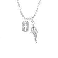 GUDUD | Crucifix Sword Square Pendant Necklace for Men