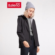 班尼路（Baleno） 春秋款女士短外套防水弹力纯色休闲时尚简约舒适连帽风衣夹克拉 00A M