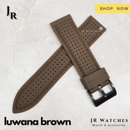 NEWEST AND Rubber Strap LUWANA Brown Rubber Watch Strap 22mm 24mm 22 24 - 24mm