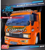 Stiker Decal Kabin Depan DIAMOND all Truk Custom Canter Ragasa Umplung Dyna Giga Elf Macanadll Bisa 