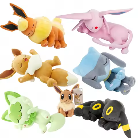 Original Pokemon Plush Toys Eevee Evoli Vaporeon Umbreon Flareon Espeon Piplup Bewear Soft Stuffed S
