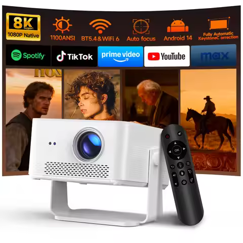 Magcubic Portable Outdoor Projector 1100ANSI 1080P Auto Focus 8K Support Android 14 WiFi6 Beam Mini 