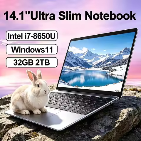14.1 Inch Office Laptop Windows 11 Intel Core I7 8650U 32GB 2TB Notebook Computer PC 1920*1080P HD 1