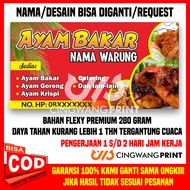CingWangPrint - Spanduk ayam bakar unik / spanduk ayam bakar dan goreng / spanduk ayam bakar madu /