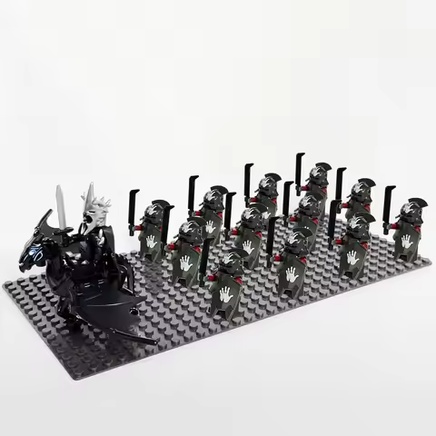 13pcs Medieval Soldiers Lord Sauron Witch-king of Angmar Shadow Orcs Strong Uruk-hai Minifig Buildin