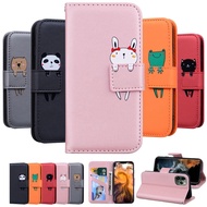 Cute Cartoon Frog Flip Leather Phone Case For Google Pixel 8 7 6 Pro 7A 6A 5A 4A 3A 5G Pixel8 8Pro Card Stand Cover Book Fundas
