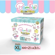 (ยกลัง 3 ห่อ) Bambies Good Day ซึมซับน้ำ 9 ชม. กางเกง ผ้าอ้อมเด็ก  กู๊ดเดย์ แพมเพิส แบมบี้ส์
