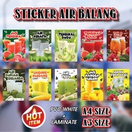 STICKER AIR BALANG SAIZ A4  HOT ITEM