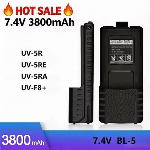 BaoFeng UV-5R Battery 3800mAh 7.4V Type-C Charging BL-5 for UV-5R UV-5RE Walkie Talkie Baofeng Acces