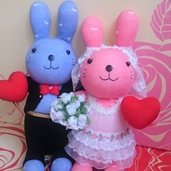 客製婚禮兔子(一對) / 玩偶 / 襪子娃娃 / 結婚賀禮 / 新郎新娘