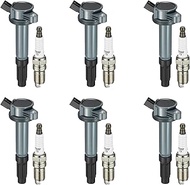 BDFHYK Ignition Coil Pack UF486 and Iridium Spark Plugs XP104 Compatible with Ford Fusion Lincoln Ze