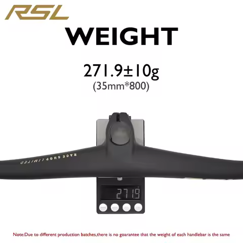 RSL MTB Full Carbon Fibre Cockpit 0° Rise 27.5mm Super light Integrated Handlebar for Mountain Bike 